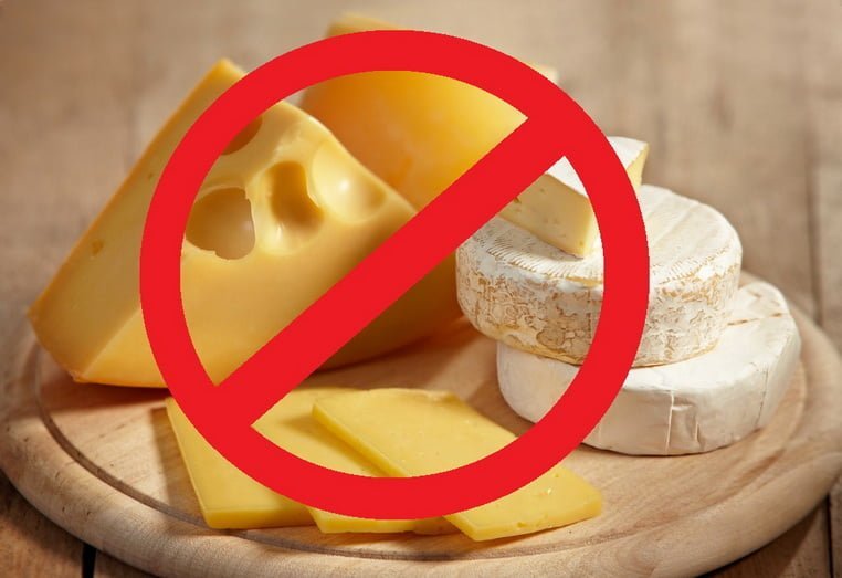 Сыр - знак запрещено